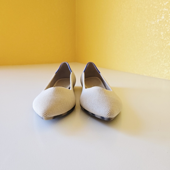 Rothy's The Point In Ecru Knit Pointed Toe Ballet Women's Slip Ons Flats Size 9 - Picture 8 of 16